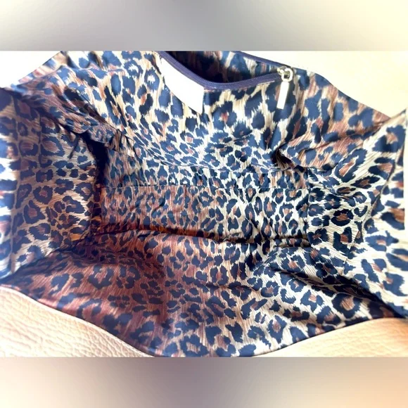 Dolce and Gabbana Tote Black Nylon Tan Leather Leopard Lining Rare Vintage - Picture 12 of 15